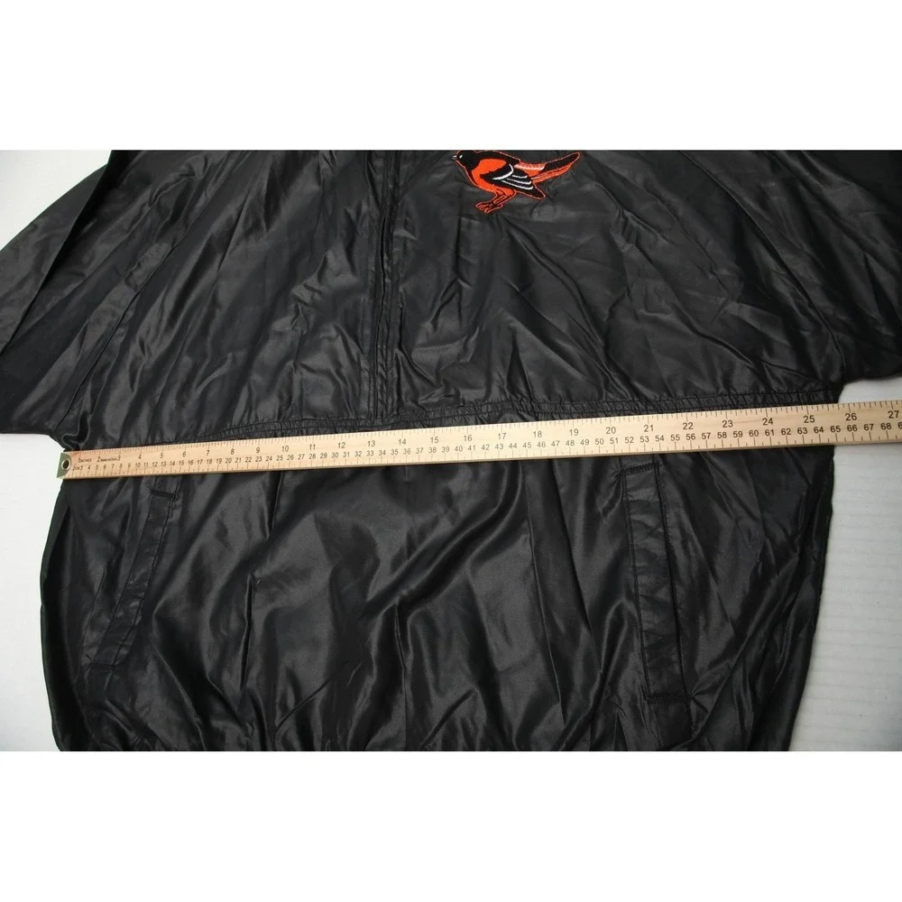 Vintage Baltimore Orioles Jacket Mens XL Black MLB Baseball Chalk Line Pullover